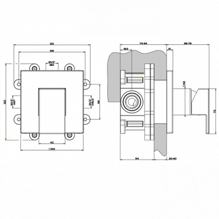 Смеситель GESSI Rettangolo 20119.031