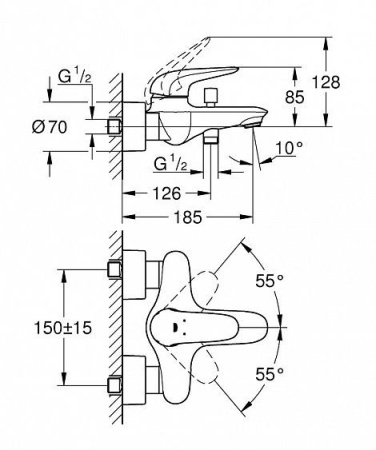 Смеситель GROHE Eurostyle 23726003 хром