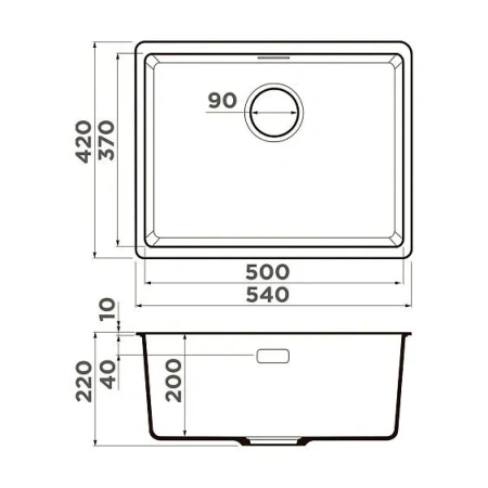 Кухонная мойка OMOIKIRI Kata 54-U-ES (4997503)