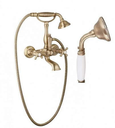 Смеситель CEZARES GOLF-VD-02-Bi бронза/ручки белые