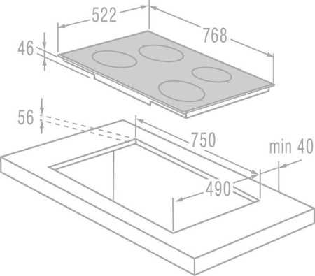 Поверхность GORENJE gis 74 xc