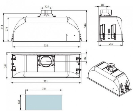 Вытяжка FALMEC BUILT-IN BURANO 70 WH CBIN70.E9P2#ZZZB460F