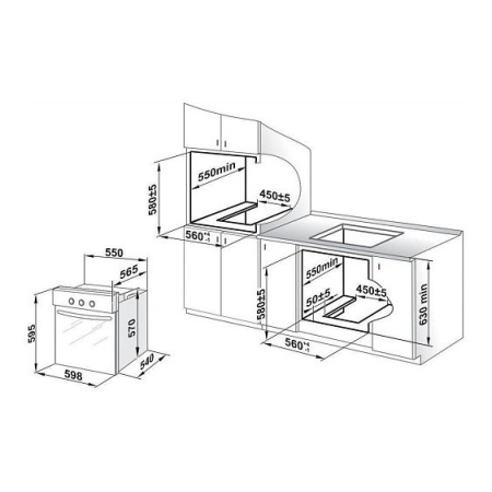 Встраиваемый газовый духовой шкаф GEFEST ДГЭ 621-01 В1