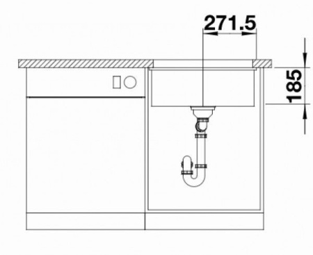 Кухонная мойка Blanco SUBLINE 500-U керамика отводная арматура InFino® глянцевый белый керамика 523733