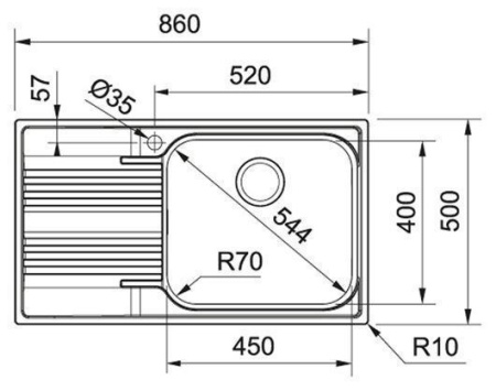 Кухонная мойка FRANKE SRX 611-86 (101.0356.882)