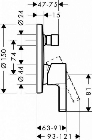 Смеситель HANSGROHE Metris S 31465000