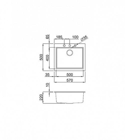 Мойка OMOIKIRI  bosen 57-bl tetogranit/черный 4993145