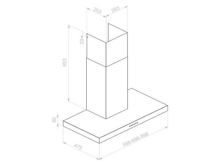 Вытяжка PANDO P-823N/90 INOX V.830 SEC