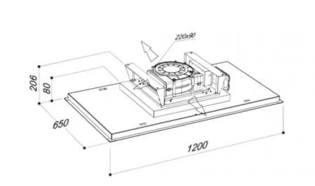 Вытяжка SIRIUS SLT 971 LESS EM IX 120