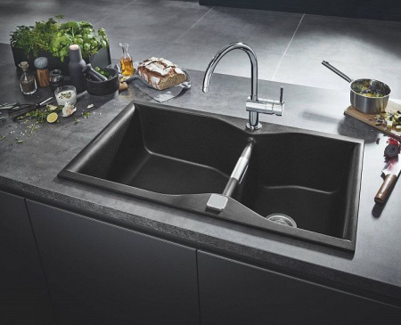 Кухонная мойка GROHE K700 черный гранит 31658AP0