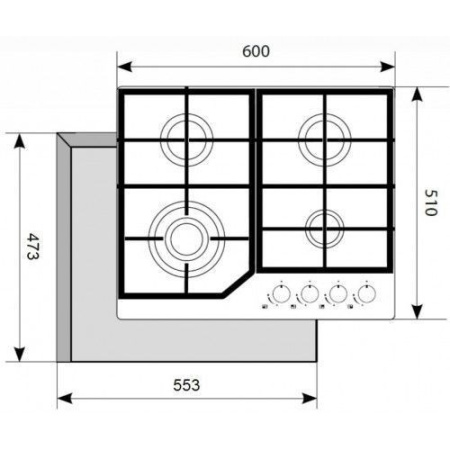 Газовая панель AKPO PGA 604 HGC-T BL