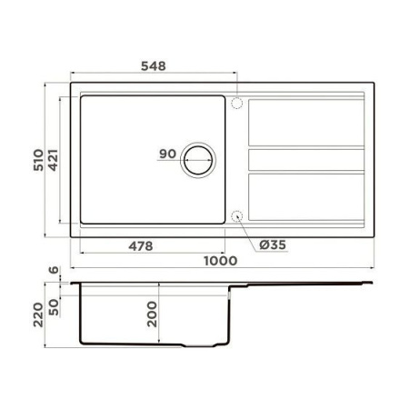 Кухонная мойка OMOIKIRI Kitagawa 100-WG (4993251)