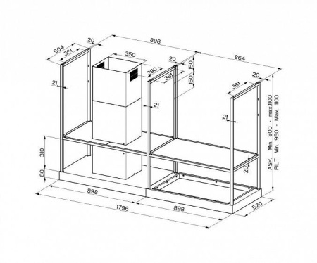 Вытяжка FABER T-SHELF EV8 BK MATT A180
