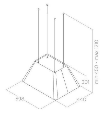 Вытяжка ELICA IKONA LIGHT BL MAT/F/60