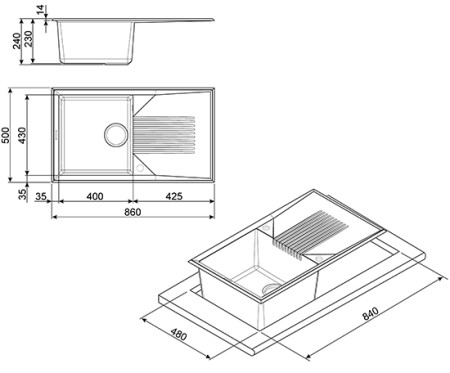 Кухонная мойка SMEG lseq861p