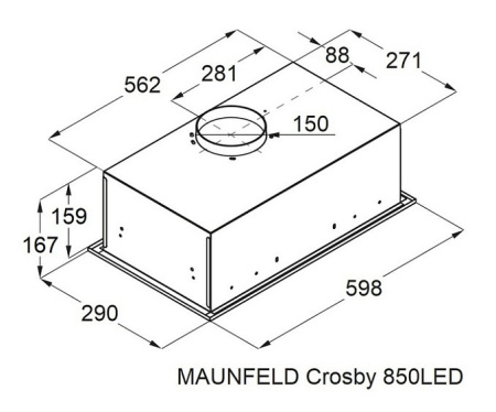 Вытяжка MAUNFELD Crosby 850LED нержавеющая сталь