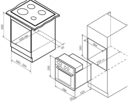 Духовой шкаф Bompani Forno Push&Pull нержавеющая сталь