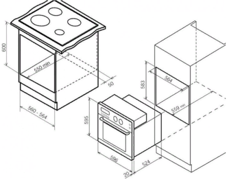 Духовой шкаф Bompani Forno Push&Pull нержавеющая сталь