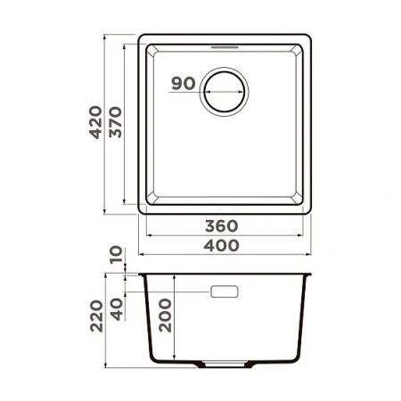 Кухонная мойка OMOIKIRI Kata 40-U-ES (4997501)