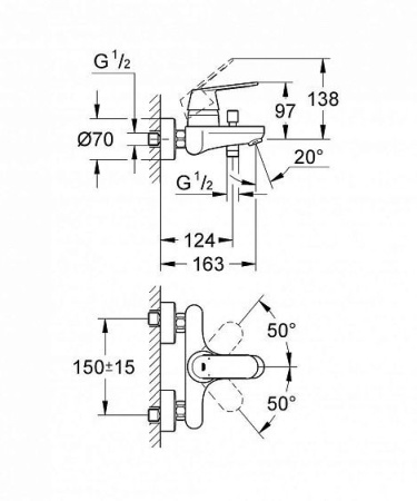 Смеситель GROHE Eurosmart Cosmopolitan 32831000