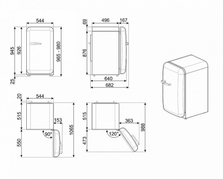Холодильник SMEG FAB10RWH2