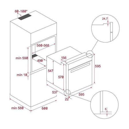 Духовой шкаф TEKA HLB 84-G1 P MATT BLACK (111000080)