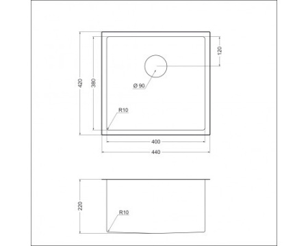 Кухонная мойка EMAR EMB-131 PVD Nano Satine