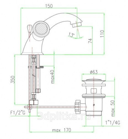 Смеситель FIORE Venere Sky 13ZZ0622 бронза