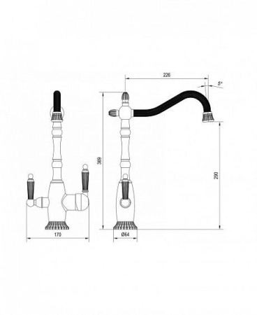 Смеситель ZORG ZR 349 YF BR