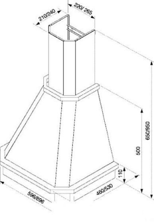 Вытяжка BEST CAMPO 550 60 тёмный орех 077K5318