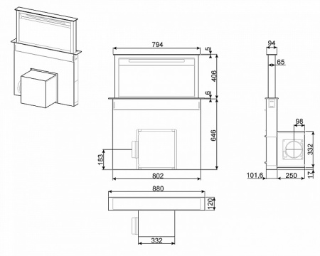 Вытяжка SMEG KDD90VXBE