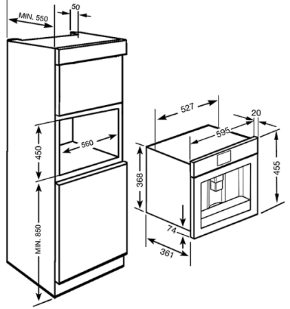 Встраиваемая кофемашина SMEG CMS4101B