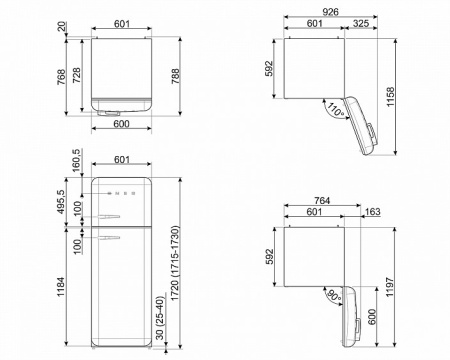 Холодильник SMEG FAB30RBL3