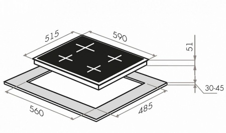Варочная поверхность MAUNFELD EEHS.64.3CS/KG