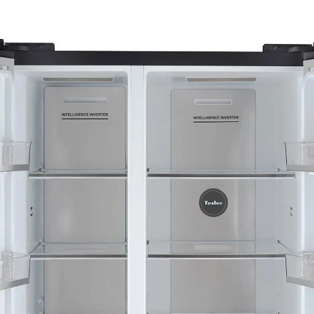Холодильник TESLER RSD-537BI BLACK GLASS