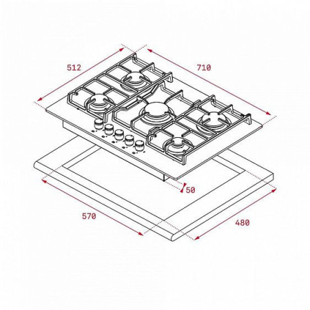 Газовая поверхность TEKA cgw lux 70 5g ai al tr ci nat