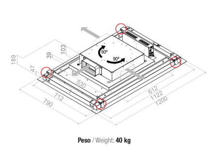 Вытяжка PANDO E-221/120 INOX V.1130 ECO SEC PLUS