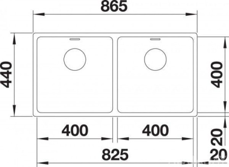 Кухонная мойка Blanco ANDANO 400/400-IF нерж.сталь зеркальная полировка с отв. арм. InFino (арт.5229
