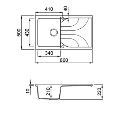 Кухонная мойка ELLECI Ego 400 Ghisa M70