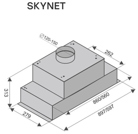 Вытяжка KONIGIN Skynet Black 60