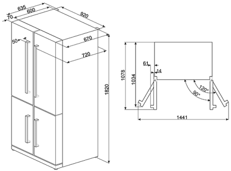 Холодильник side-by-side SMEG fq60xpe