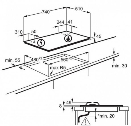 Варочная поверхность AEG HKB75450NB