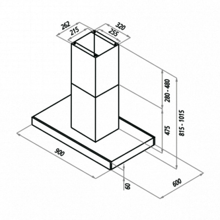 Вытяжка MAUNFELD HARBOUR 90  BLACK GLASS B
