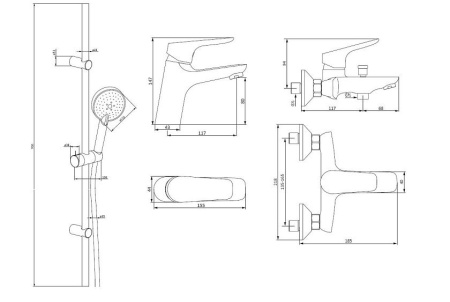 Смеситель DAMIXA Origin Bit 409007700 хром