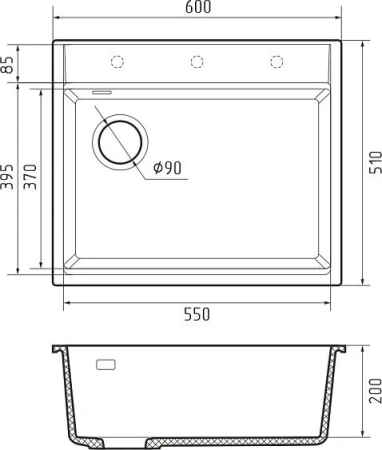 Кухонная мойка RIVELATO TESORO 605-L topazio