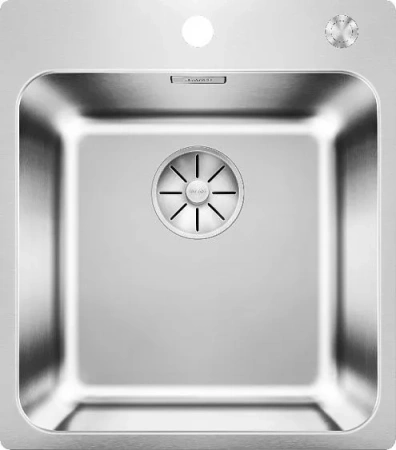 Кухонная мойка BLANCO SOLIS 400-IF/A нерж.сталь полированная с отв. арм. InFino с кл.-авт. PushControl (526119)