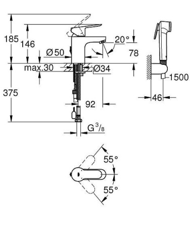 Смеситель GROHE BauEdge 23757000