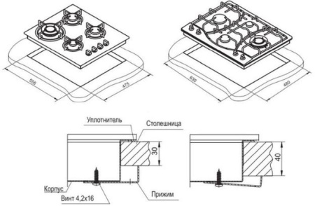 Газовая поверхность DARINA t16 bgm341 11 бежевый