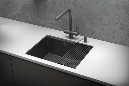 Кухонная мойка GRANULA KS-6045U графит/матовый