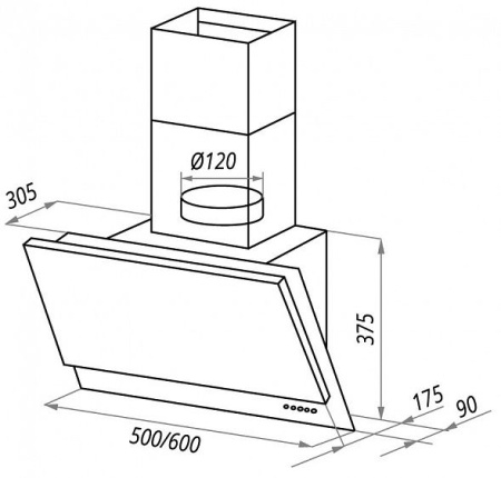 Вытяжка MAUNFELD ARAKS SBL 50 чёрный/чёрное стекло